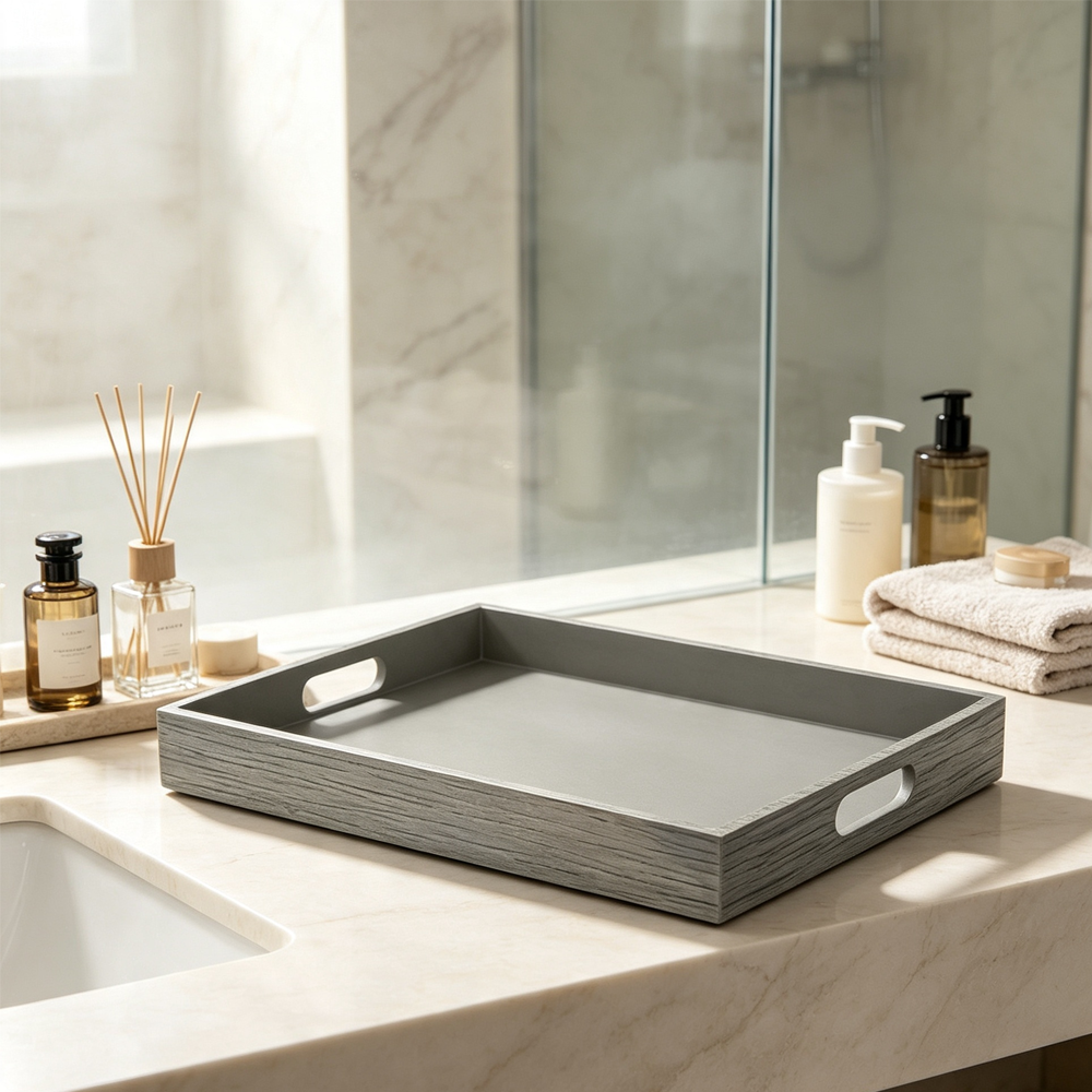 YTX-2413 polyresin hotel service tray set for guest rooms