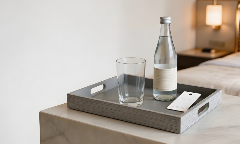 TP03 YTX-2413 polyresin hotel service tray set for guest rooms