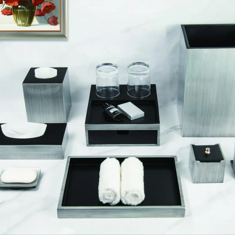 YTX-2079 hotel amenity set with towel tray, consumables box, tissue box