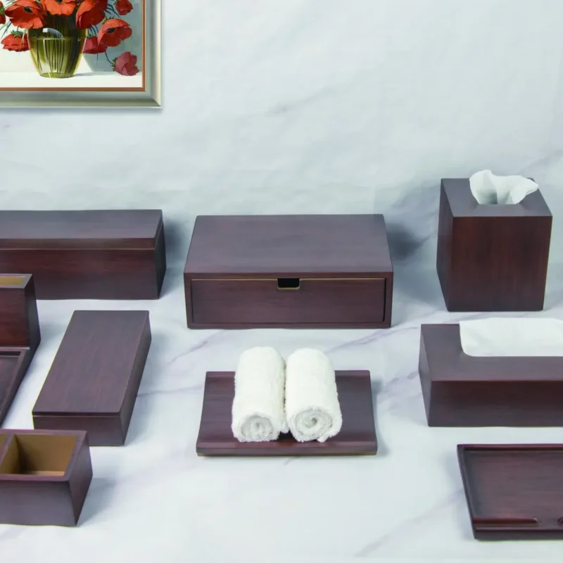 YTX-2085 hotel amenity set with kettle tray, consumables box, tea bag box