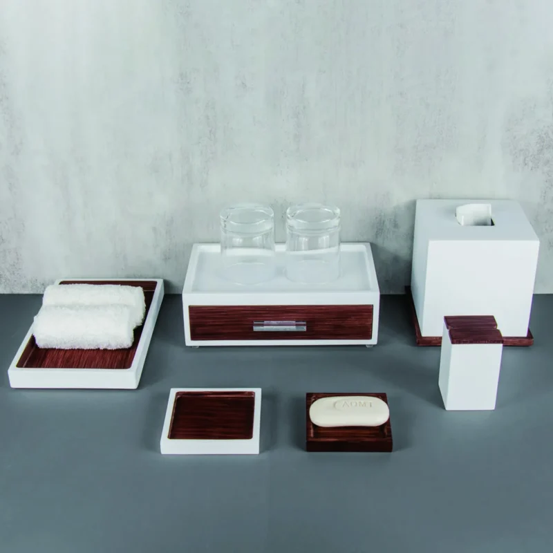 YTX-2096 hotel amenity set with consumables box, soap dish, cotton swab box