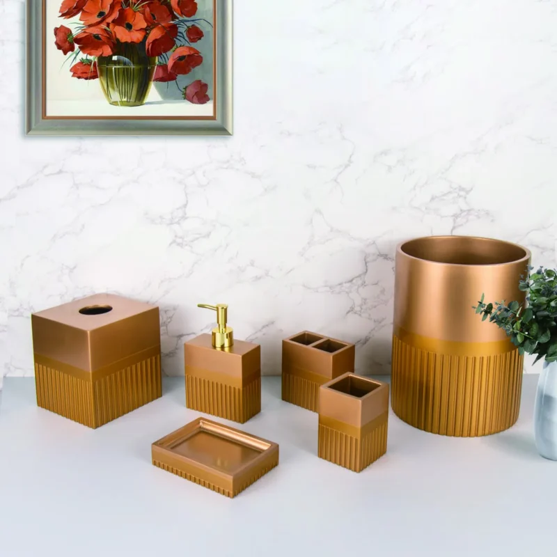 YTX-2301 hotel amenity set with comb holder, tissue box, toothbrush holder