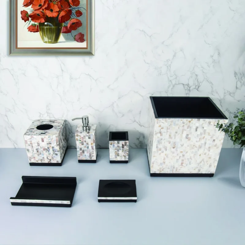 YTX-2303 hotel amenity set with comb holder, tissue box, towel tray