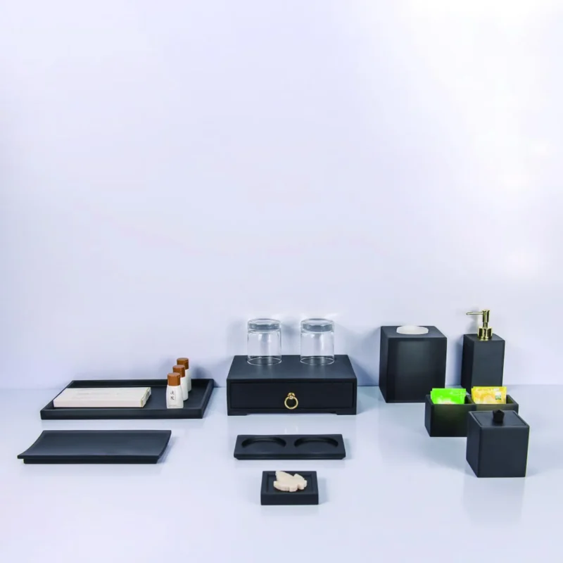 YTX-2409 hotel amenity set with soap dish, consumables box, tray