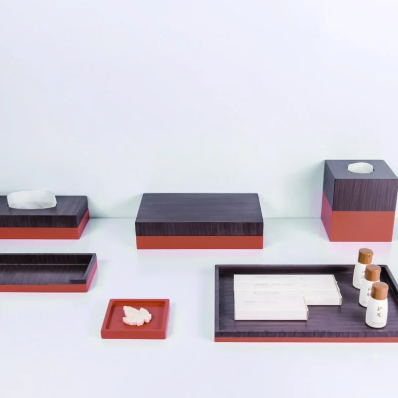 YTX-2414 hotel amenity set with consumables box, tissue box, towel tray
