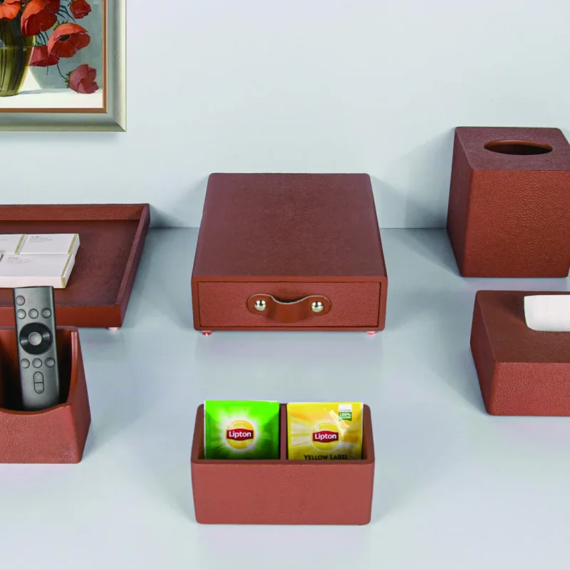YTX-2503 hotel amenity set with tea bag box, cotton swab box, consumables box