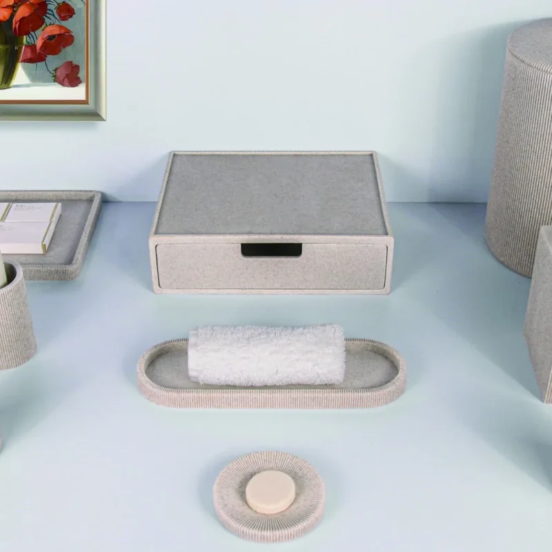 YTX-2506 hotel amenity set with soap dish, towel tray, consumables box