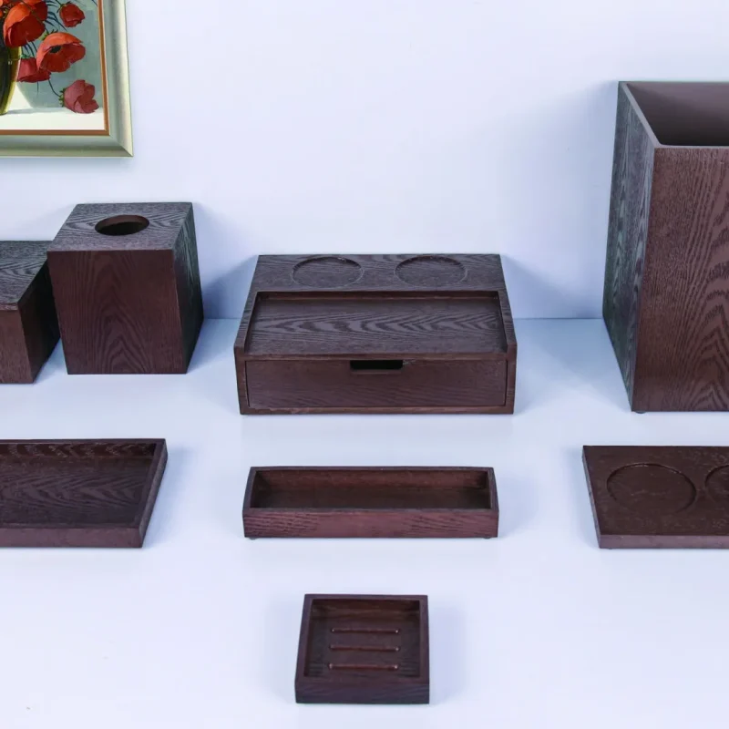 YTX-2529 hotel amenity set with cup tray, soap dish, consumables box