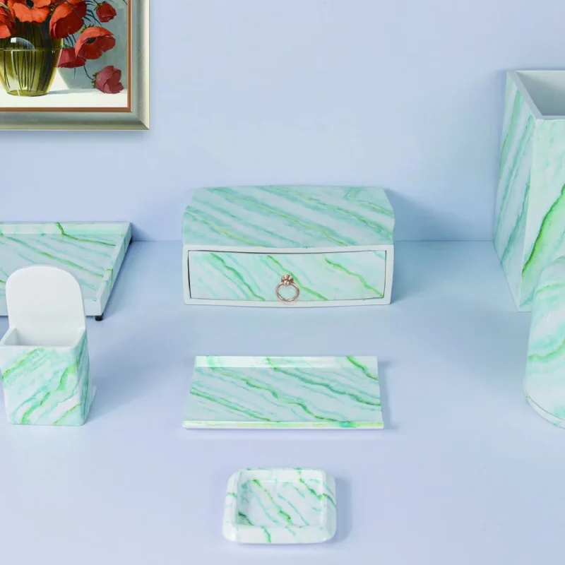YTX-2532 hotel amenity set with towel tray, soap dish, consumables box