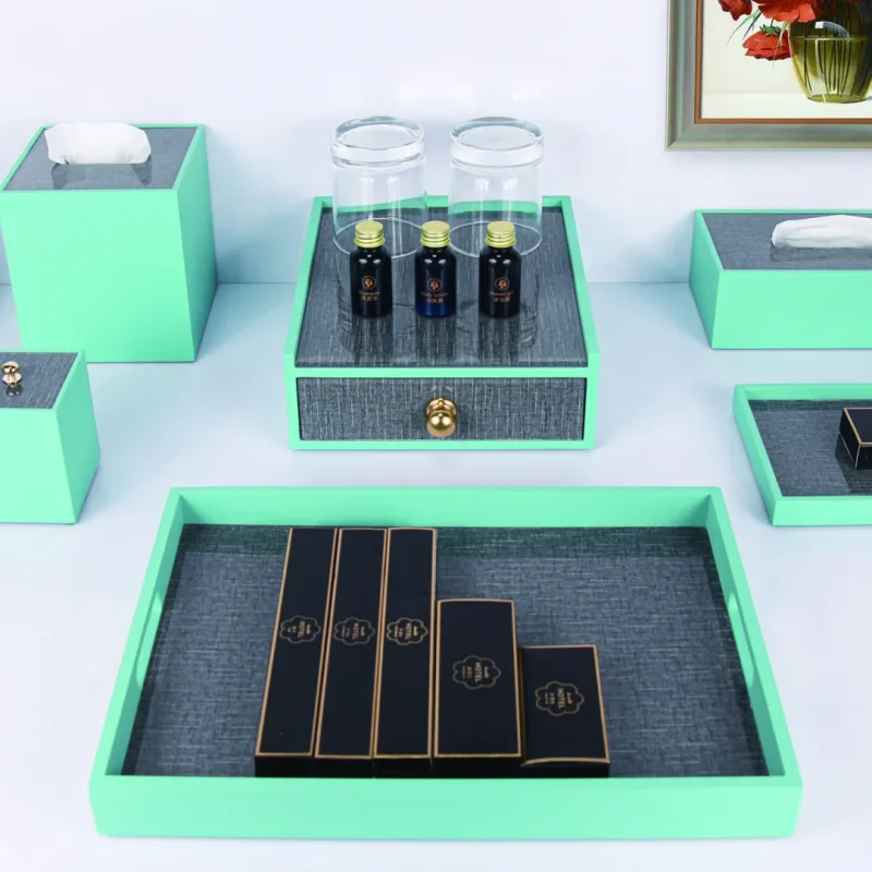 YTX-2602 hotel amenity set with tissue box, cotton swab box, consumables box