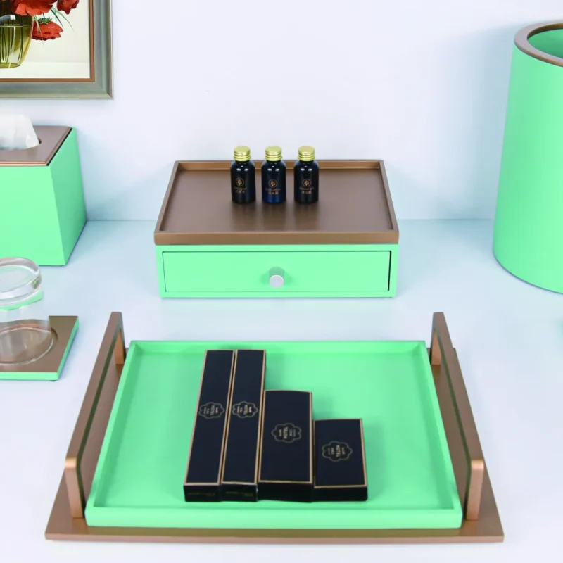 YTX-2603 hotel amenity set with soap dish, coaster, consumables box