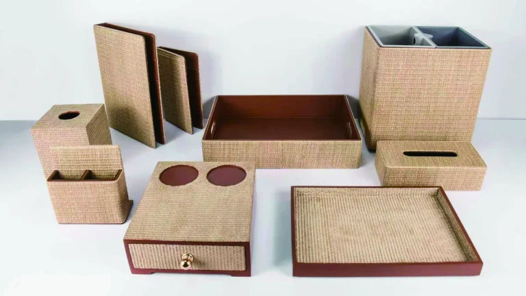 YTX-2607 hotel amenity set with slipper tray, remote control stand, consumables box