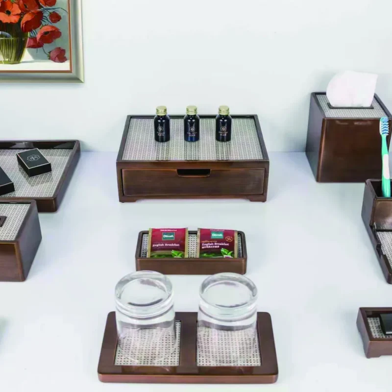 YTX-2608 hotel amenity set with soap dish, memo pad, consumables box