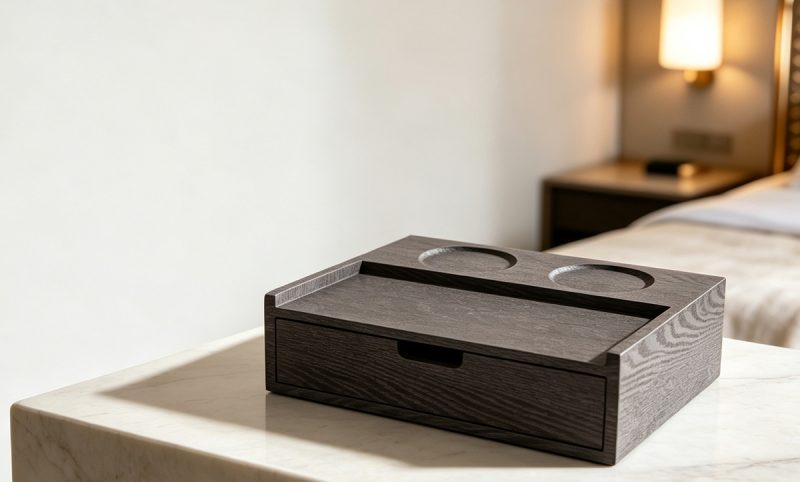 SNH-03 (1) Ash Wood Grain Resin Amenities Box Set-SNH-03