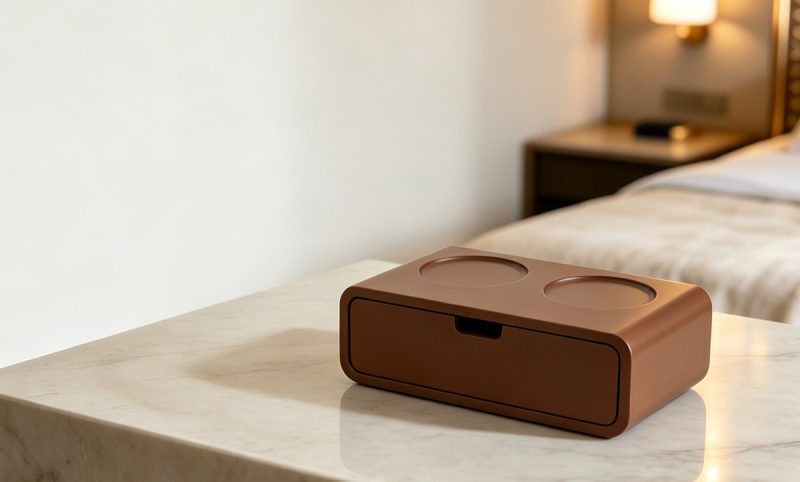 SNH-10 (1) Small Size Amenities Box with Dual Tumbler Recesses-SNH-10